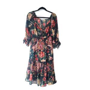 Figueroa & Flower 3/4 Sleeve Tierred Dress M